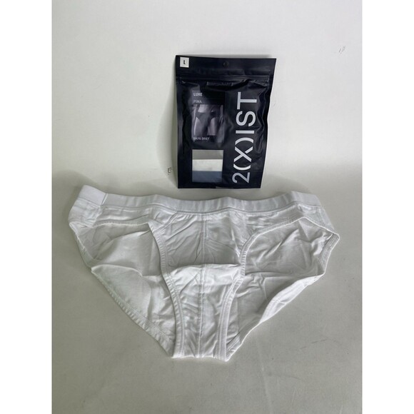 2xist Pima Cotton Bikini Brief White Underwear Mens Size L - Picture 1 of 5